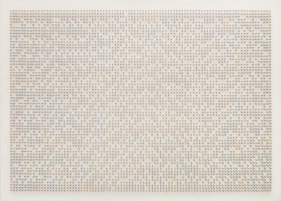 Cesar Andrade, Puntigrama 150, 1989, Nägel auf Acryl und Holz, 73 x 101 cm Ⓒ Steven van Veen, Schwanau