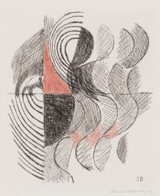 Sonia Delaunay, Composition, 1964, Farbradierung auf Papier, 34 x 28 cm © kunsthalle messmer / Steven van Veen, Schwanau